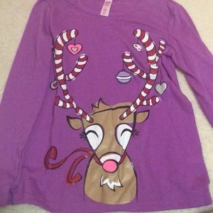 purple long-sleeve shirt